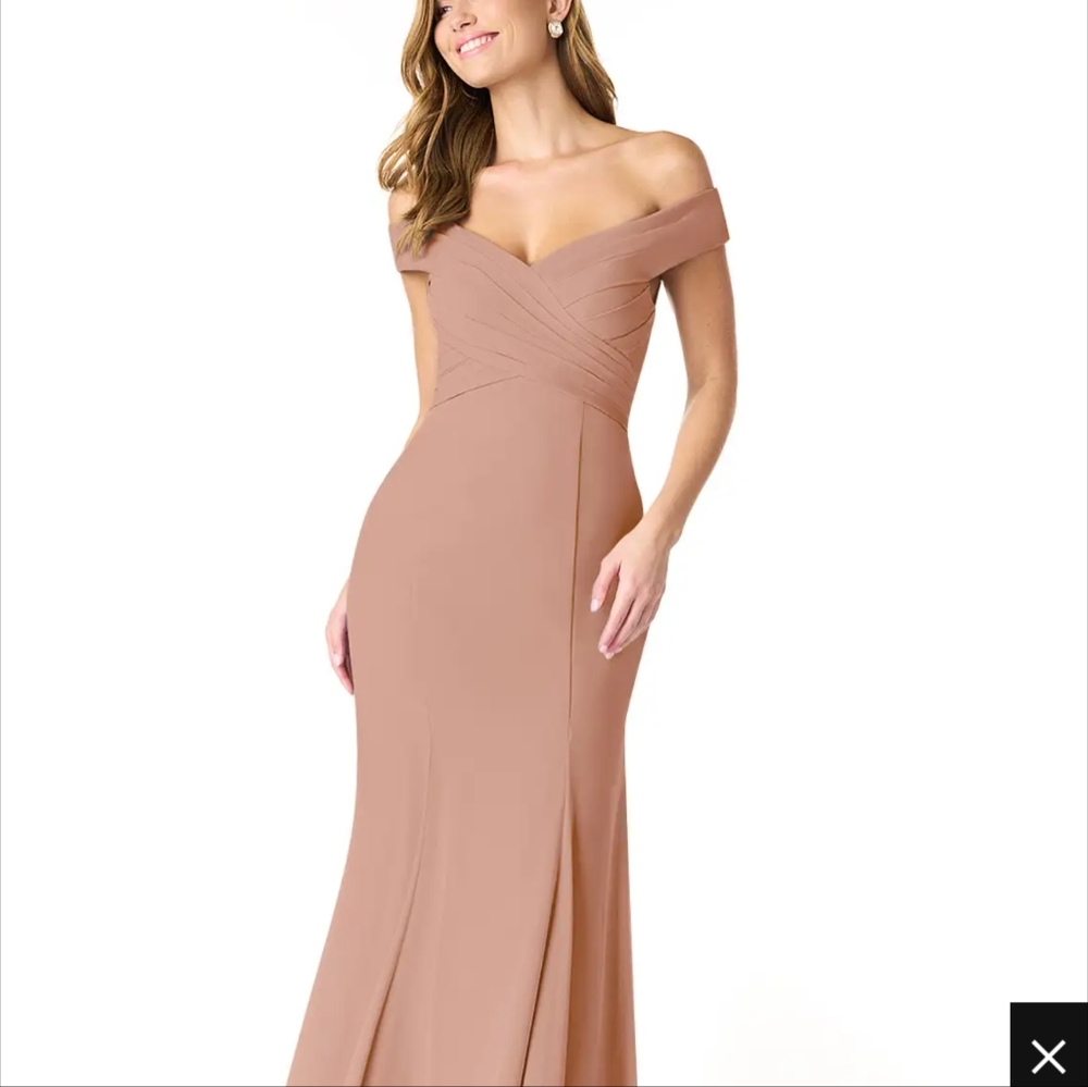 Azazie size A10 "Lecia" bridesmaid dress, champagne rose
